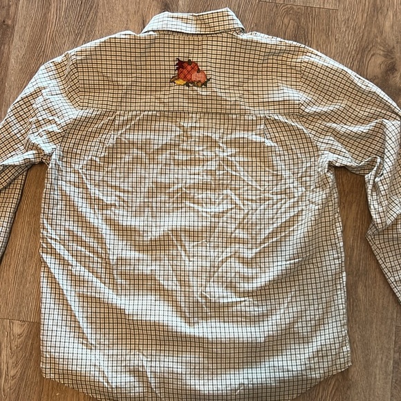 Vintage Pumpkin Patch Sunflower Fall Harvest Embroidered Button Front Shirt S 🌻 - Picture 8 of 11